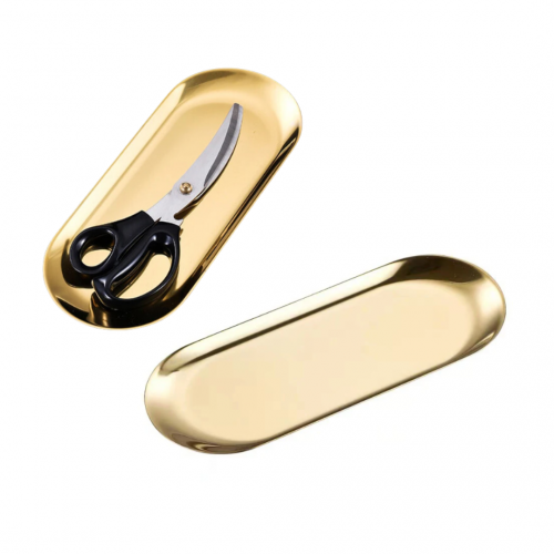 Metalowa tacka kosmetyczna na narzędzia złota
